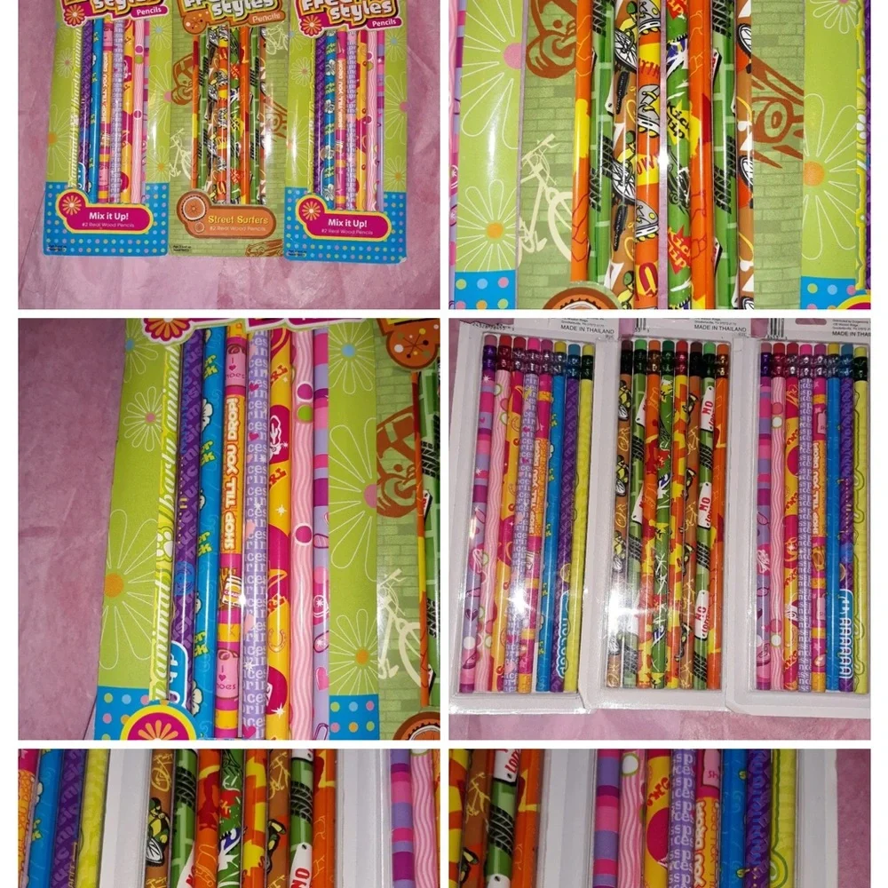 3pks =24 pc Freestyle Vibrant Party Pencil Collection new 2006 collection